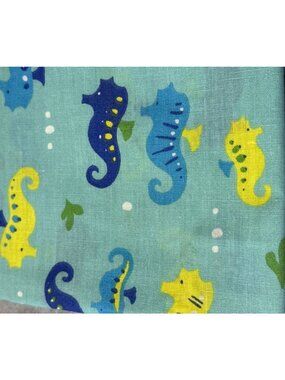Seahorse Pattern Cotton Fat Quarter Fabric 18x22" Quilting Crafts